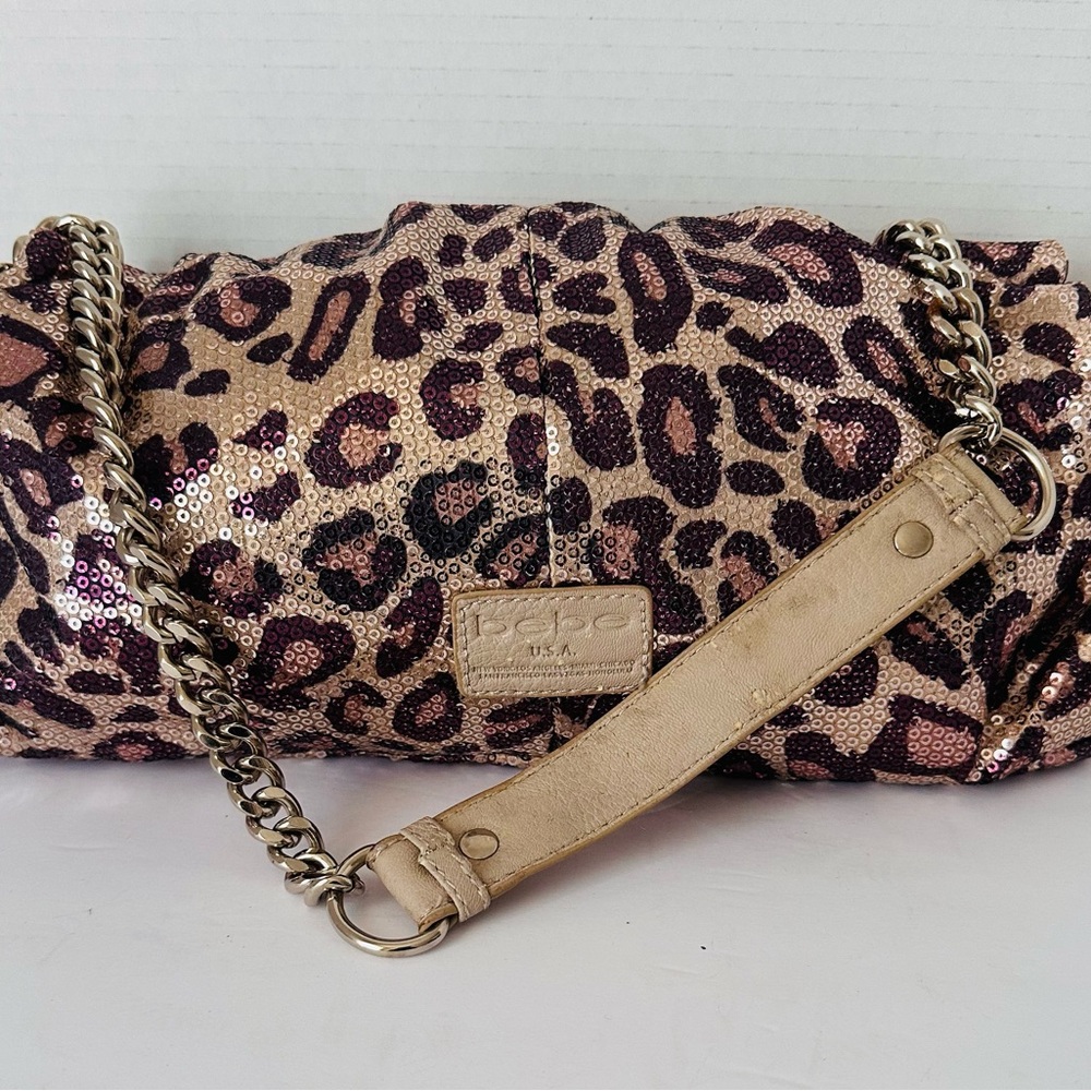 Bebe leopard print pouch shoulder bag